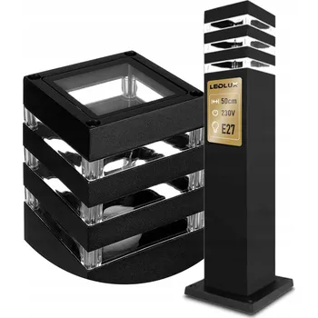 Venkovní osvětlení Kvadratický osvětlovací sloupek LEDLUX E27 50 cm černý