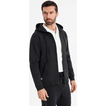 Pánská mikina Mikina s kapucí bez zipu ve streetwearovém stylu - černá V3 OM-SSZP-0213 - L