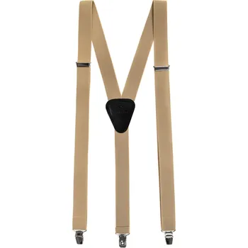 Kšandy Avantgard Šle Y s koženým středem a zapínáním na klipy - 25 mm, 867-1523, Béžová, černá kůže