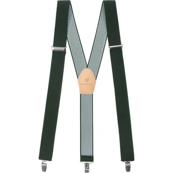 Kšandy Avantgard Myslivecké šle Y s koženým středem a zapínáním na klipy - 35 mm, 856-470912, Zelená, Lovu Zdar