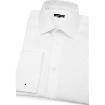 Pánská košile Avantgard Pánská košile SLIM s dvojitými manžetami na manžetové knoflíčky, 122-1, Bílá Velikost: 44/194