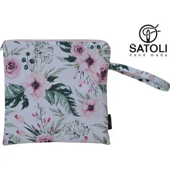 Obal na květináč Šatoli.cz Obal na plavky malý Květiny a kapradí na bílé