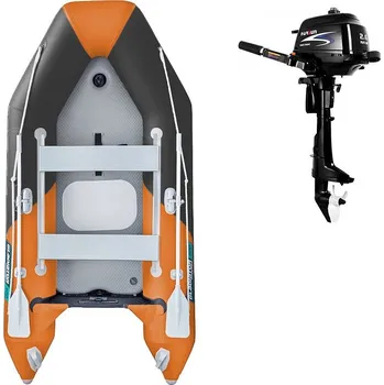 Člun Člun GLADIATOR LIGHT AK300AD orange dark grey - nafukovací člun s vysokotlakou podlahou - sada: se spalovacím motorem PARSUN F2,6 1,9 kW