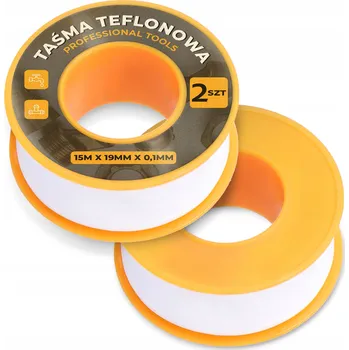 Lepicí páska 2x TEFLONOVÁ PÁSKA NA ZÁVITY 15 m 19 mm TĚSNICÍ PTFE VODĚODOLNÁ