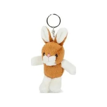 Hračka Teddies Králík přívěsek plyš 7x10 cm hnědo-bílý 0 m+