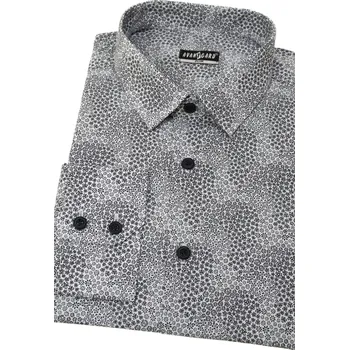 Pánská košile Avantgard Pánská košile SLIM, 125-0192, Bílá/černá Velikost: 47/48/182