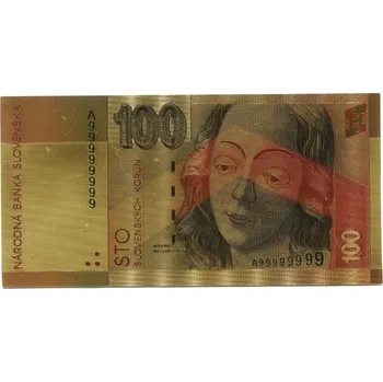 SLOVENSKO. 100 korún 2004. Série A. Replika ve zlatě.