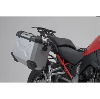 Zavazadlo na motocykl Kufry SW Motech TRAX ADV 37/37l na Ducati Multistrada V4 (20-25) stříbrné