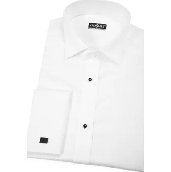 Pánská košile Avantgard Pánská košile FRAKOVKA SLIM s légou s knoflíčky, dvojité manžety na manžetové knoflíčky, 175-1, Bílá Velikost: 38/182