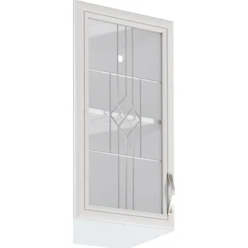 Obývací stěna Horní skříňka G40S se sklem, levá, bíla/sosna Andersen, SICILIA