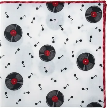 Kravata Avantgard Kapesníček do saka LUX, 583-51067, Bílá/noty