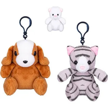 PLYŠ Zvířátko přívěšek na klíče 10cm klíčenka 3 druhy