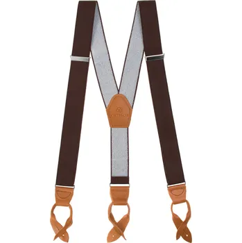 Kšandy Avantgard Šle Y s koženým středem a poutky - 35 mm, 874-901869, Hnědá, koňaková kůže