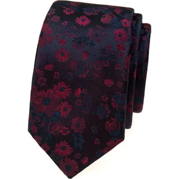 Avantgard Kravata SLIM LUX, 571-22428, Modrá/bordó