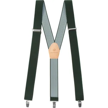 Kšandy Avantgard Myslivecké šle Y s koženým středem a zapínáním na klipy - 35 mm, 856-470712, Zelená, Lovu Zdar