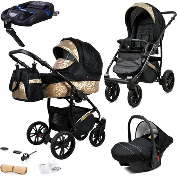 Kočárek Dětský kočárek 4v1 BabyLux Miracle - sporťák, hluboká korba, autosedačka, základna ISOFIX