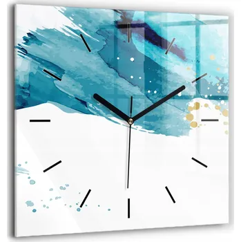 Hodiny Skleněné hodiny s potiskem Tiché Nástěnné Bez Hlučné Malířské tahy štětcem 60x60 cm