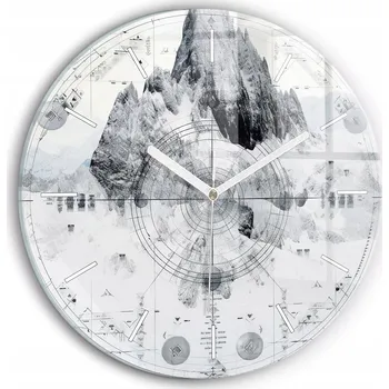Hodiny Nástěnné hodiny kulatý dekorativní klasické kuchyňské Kreslené hory průměr 30 cm