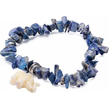 Náramek Lapis lazuli náramek sekaný se slonem obvod cca 16 až 23 cm