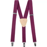 Avantgard Chlapecké šle Y s koženým středem a zapínáním na klipy - 25 mm, 862-964012, Purpurová, béžová kůže Velikost: výška postavy 110 - 130 cm