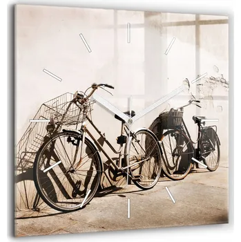 Hodiny Velké tvrzené skleněné hodiny moderní nástěnné Italské kolo 60x60