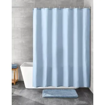 Sprchový závěs Kleine Wolke Kito azurově modrá 240 x 180 cm, sprchový závěs, bez kroužků