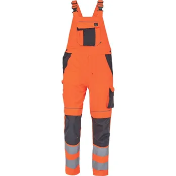 Pracovní obuv Cerva Max Vivo Hv Pánské HI-VIS pracovní kalhoty s laclem 03530041 oranžová 48