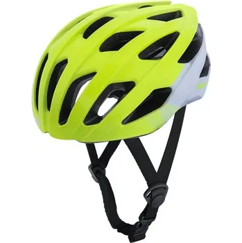 Cyklistická přilba Cyklo přilba RAVEN ROAD, OXFORD (žlutá fluo/bílá) (Velikost: obvod hlavy 54 - 58 cm)