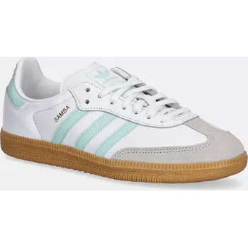 Dámské tenisky Kožené tenisky adidas Originals SAMBA OG tyrkysová barva, JP5481 60X, EUR 38 2/3
