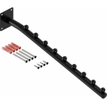 Věšák ŠIKMÝ VĚŠÁK NA OBLEČENÍ NA ZEĎ DO OBCHODU ŠATNY 40cm LUNA ČERNÝ