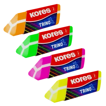 Pryž Kores Pryž TRINO, trojhranná, barevný mix 40503