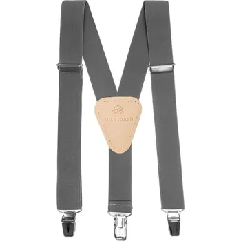 Kšandy Avantgard Chlapecké šle Y s koženým středem a zapínáním na klipy - 25 mm, 862-902012, Grafitová, béžová kůže Velikost: výška postavy 70 - 90 cm