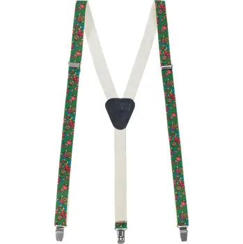 Kšandy Avantgard Šle Y s koženým středem zapínáním na klipy - 20 mm, 867-461331, Zelená, tmavě modrá kůže