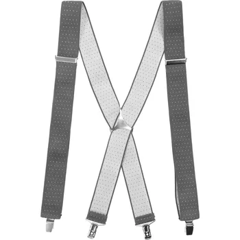 Kšandy Avantgard Šle X s kovovým středem a zapínáním na klipy - 35 mm, 871-2101, Šedá s bílým puntíkem, kovový střed