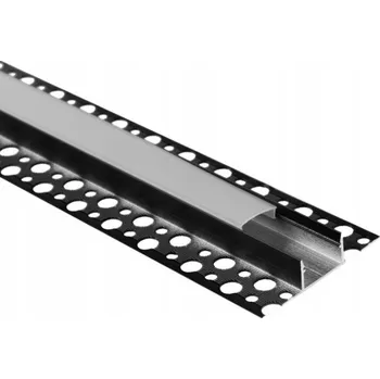 LED osvětlení Profil Nástěnný hliníkový pro LED pásky černý + mléčný kryt 2m Ecolight