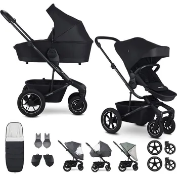 Kočárek EASYWALKER Cenově zvýhodněný Set XXL kočárek kombinovaný Harvey5 Air Midnight Black s příslušenstvím