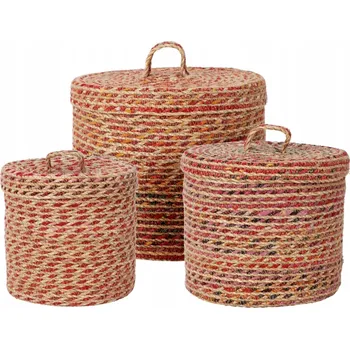 Úložný box Košík s víkem a uchem M 25x22cm