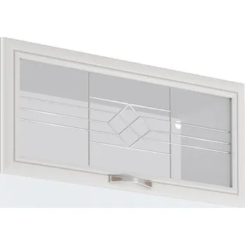 Obývací stěna Horní skříňka G80KS se sklem, bíla/sosna Andersen, SICILIA