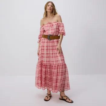 Dámské šaty Reserved - Vzorované maxi šaty - červená - 120GO-33X - 120GO-33X-L