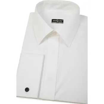 Pánská košile Avantgard Pánská košile SLIM s krytou légou a dvojitými manžetami na manžetové knoflíčky, 160-224, Smetanová/Ivory Velikost: 46/194