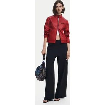 Dámská casual bunda Desigual Kožená bunda 25SWEW46 Červená Regular Fit XS
