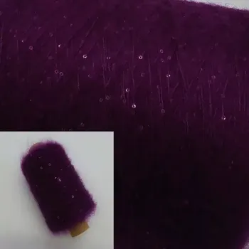 Příze Vínová nitka s flitry 250m (Pailletten Flausch-Beilaufgarn Ultraviolett)