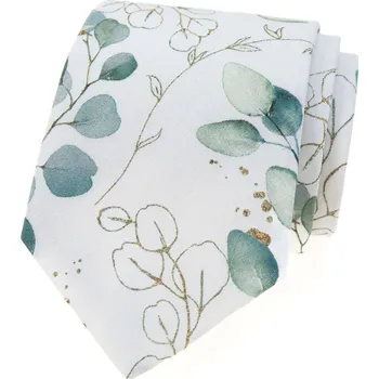 Kravata Avantgard Kravata LUX bavlněná, 561-51062, Bílá/eukalyptová