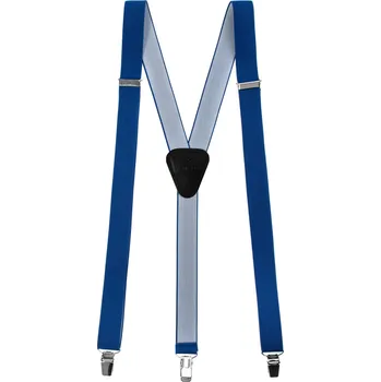 Kšandy Avantgard Šle Y s koženým středem a zapínáním na klipy - 25 mm, 867-73523, Královsky modrá, černá kůže