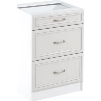 Obývací stěna Spodní skříňka D60S3 s šuplíky, bíla/sosna Andersen, SICILIA