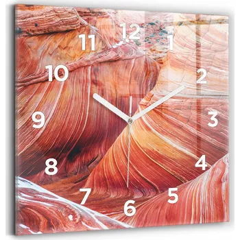Hodiny Skleněné nástěnné hodiny do kanceláře s motivem malebného Velkého kaňonu 30x30 cm