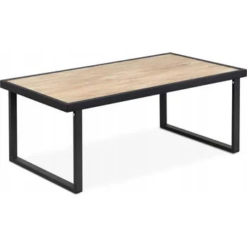 Konferenční stolek Zahradní stolek ocel/dřevo v loft stylu černý KONSIMO TRIBO