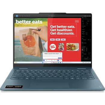 Notebook Lenovo Yoga 7 2-in-1/14AKP10/AI5-340/14"/WUXGA/T/16GB/1TB SSD/AMD int/W11H/Tidal Teal/3R On-Site