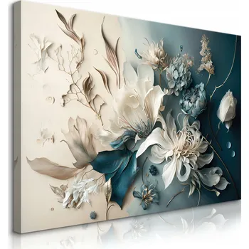 Obraz OBRAZ NA ZEĎ DO OBÝVACÍHO POKOJE LOŽNICE ABSTRAKTNÍ KVĚTINY 3D GLAMOUR STYL 40x30
