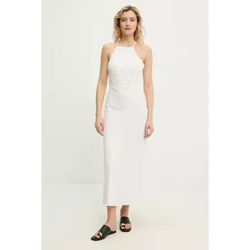 Dámské šaty Lněné šaty Answear.LAB bílá barva, maxi ps9127.fos 00X, vel. L